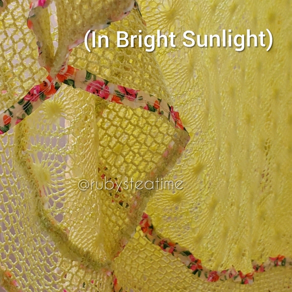 FREE PEOPLE Y2K Era Neon Yellow Mesh Crochet Dress, New with Tag - Picture 4 of 5